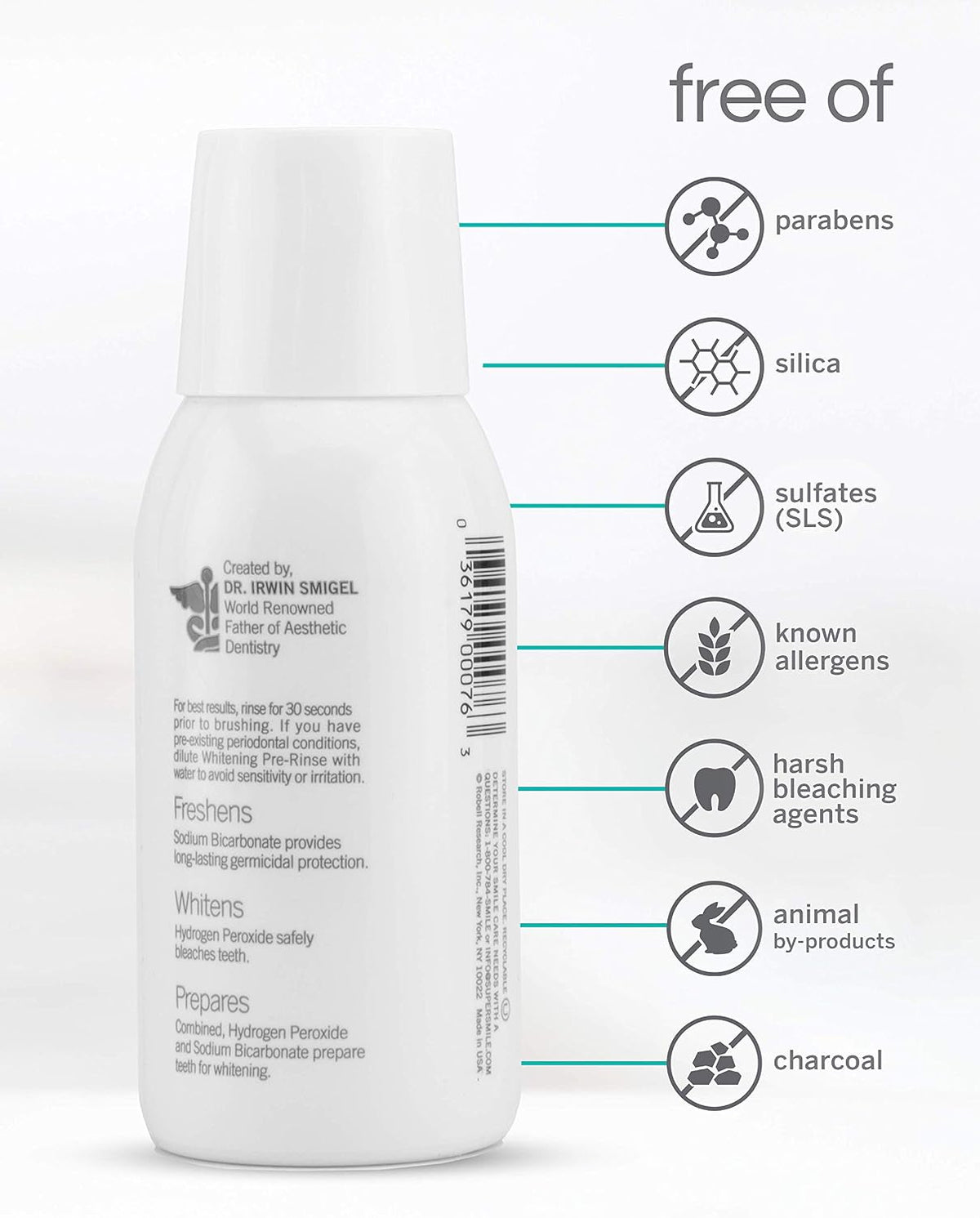 Supersmile Whitening Pre-Rinse, Original Mint, Travel 5 Fl Oz, TSA