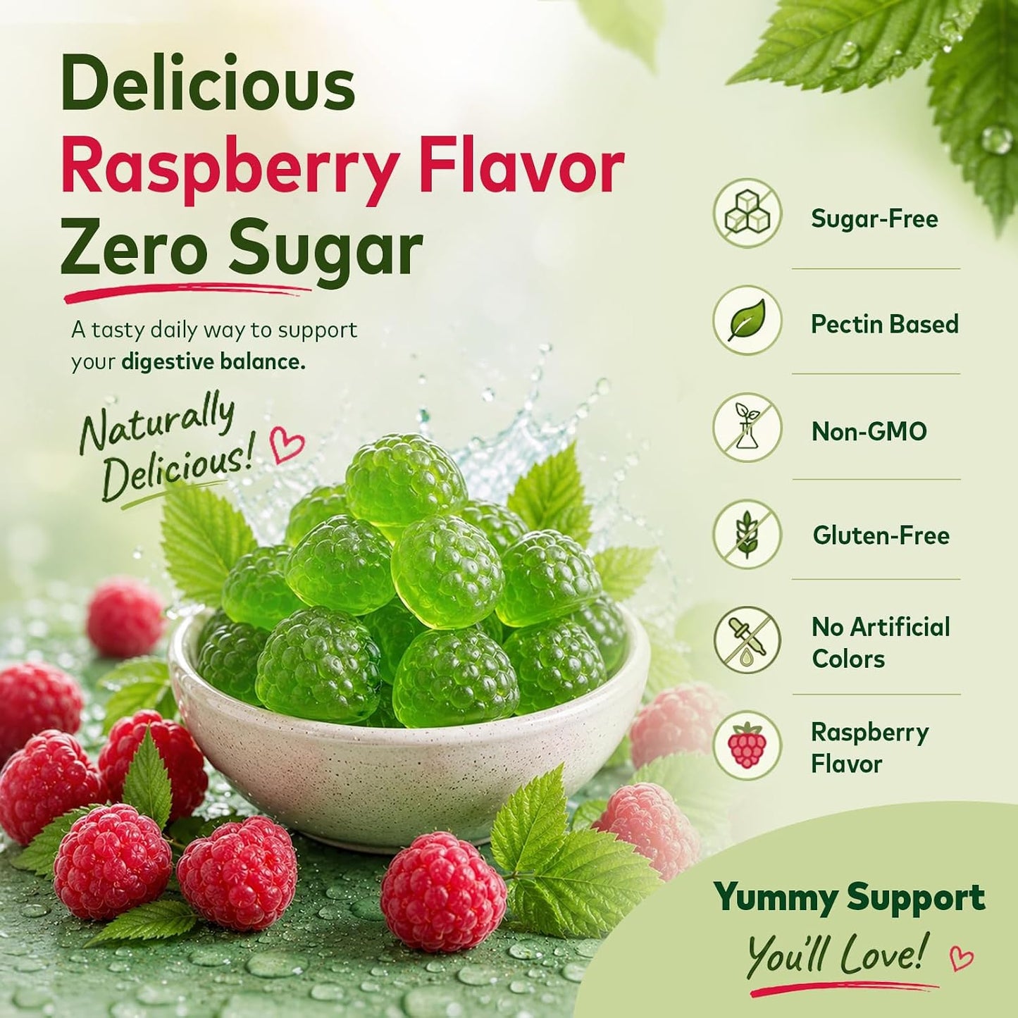 DGL Gummies - Deglycyrrhizinated Licorice Supplement for Stomach Relief & Digestive Comfort - with Aloe Vera & Marshmallow Root - Sugar Free, 60 Chewable Gummies