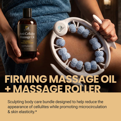 Anti Cellulite Massage Oil for Massage Therapy with Collagen (8 Fl Oz)