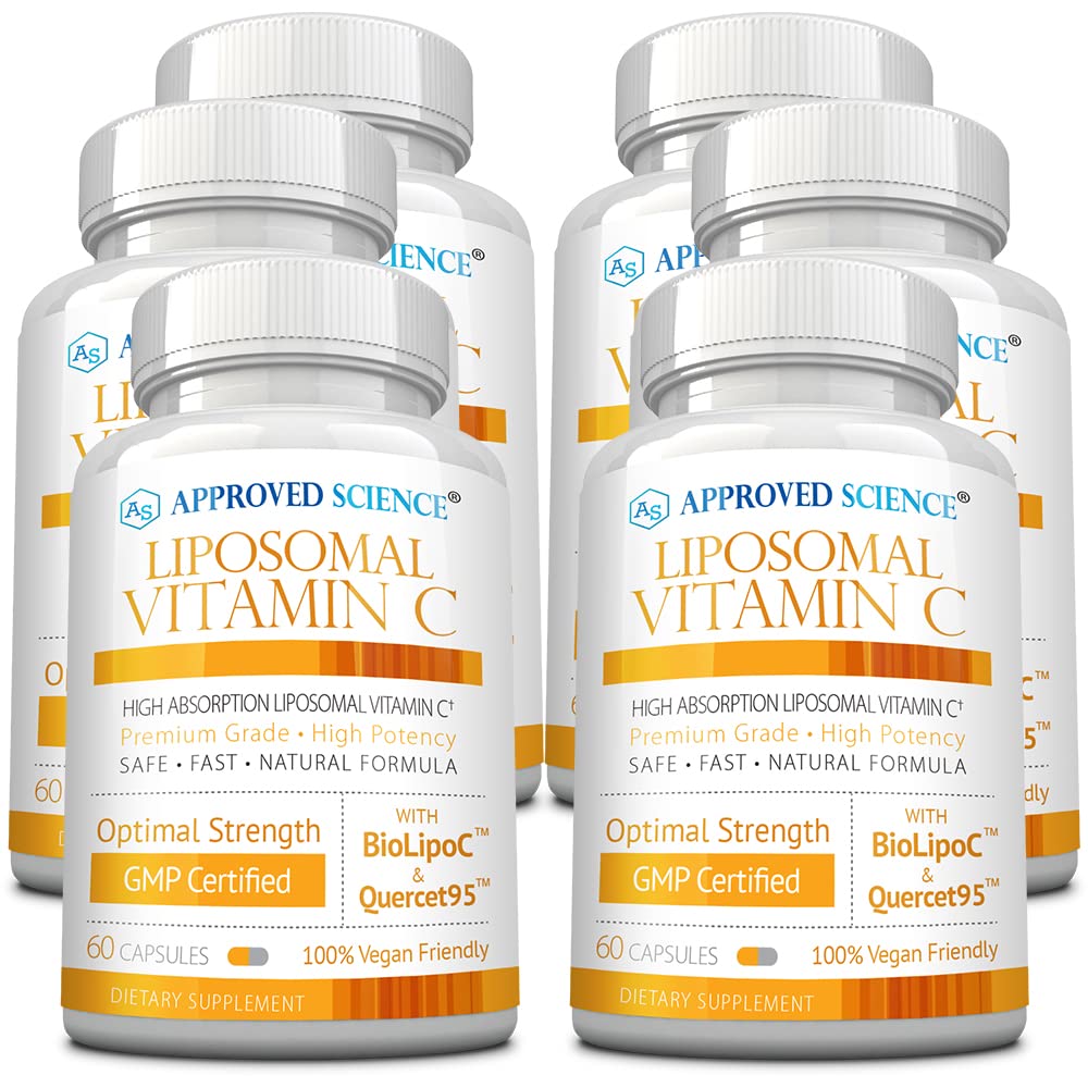 Approved Science Liposomal Vitamin C with Quercetin - 1100 mg - 60 Capsules - Immune Support, Boost Collagen, Antioxidant - High Absorption - Fat Soluble - Non GMO - Vegan - Made in the USA