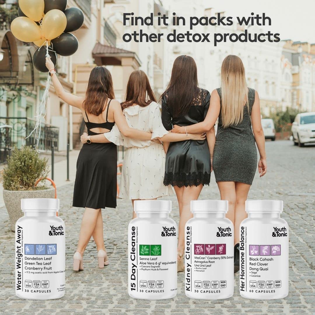 Youth & Tonic Natural Water Weight Away Pills for Swelling Water Retention