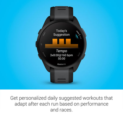 Garmin Forerunner® 165, Running Smartwatch, 43mm, Black