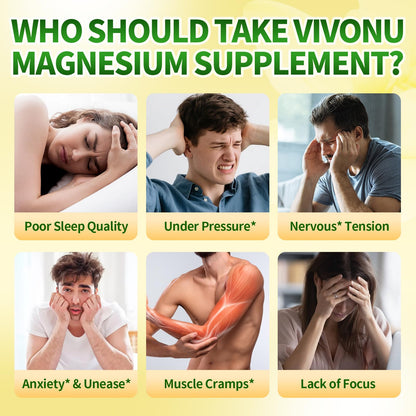 Triple Magnesium Complex for Women and Men, Magnesium Glycinate 400mg, Malate, Citrate, High Absorption Chelated Magnesium Supplement Support Sleep, Muscle, Non-GMO, Gluten Free - 240 Capsules
