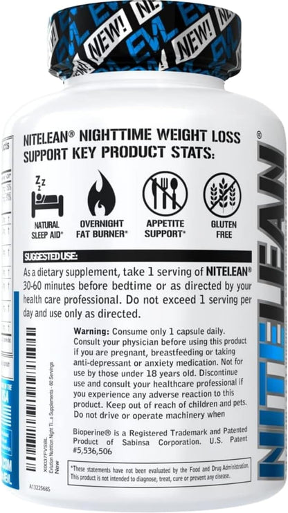 Night Time Fat Burner for Weight Loss Support - Belly Fat Burner for Men & Women with Green Tea and White Kidney Bean Extract - Nighttime Metabolism Booster & Sleep Optimizer to Help Stubborn Fat Loss