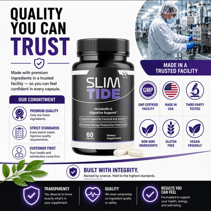 Slim Tide Weight Loss Capsules, Official SlimTide Supplement - 60 Capsules