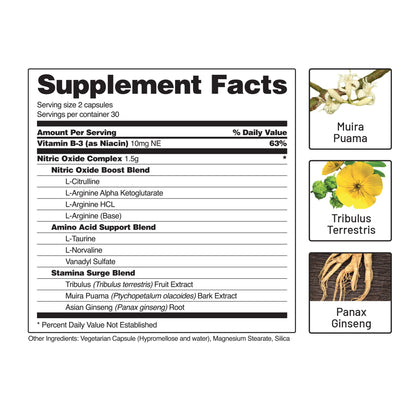 Snap Supplements Nitric Oxide Booster, Performance Formula for Stamina & Endurance