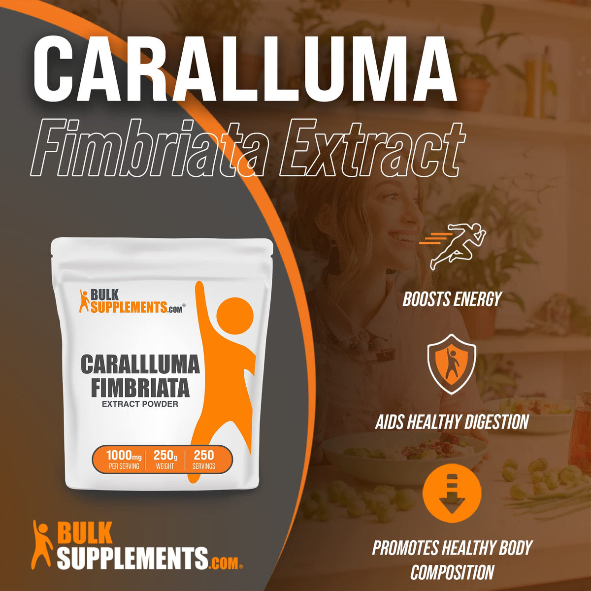 BulkSupplements.com Caralluma Fimbriata Extract Powder - Herbal Supplement for Digestive