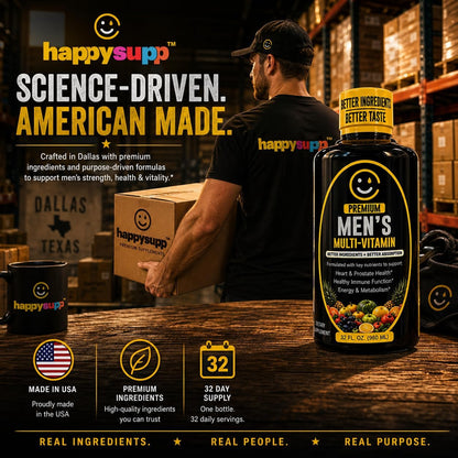 Liquid Multivitamin for Men | Premium | Sugar Free | 100+ Vitamins, Minerals & Amino Acids to Support Muscle, Heart, Brain Health & Energy | 98% Absorption Rate | Non-GMO | 32 Serv