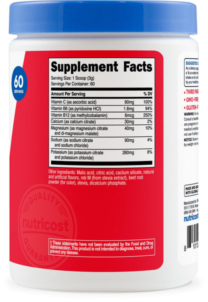 Nutricost Electrolyte Complex Powder (120 Servings, Fruit Punch) | Hydration Supplement Drink Mix with Vitamins and Minerals