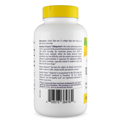 Healthy Origins Ubiquinol CoQ10 200 mg, Non-GMO, 60 Softgels