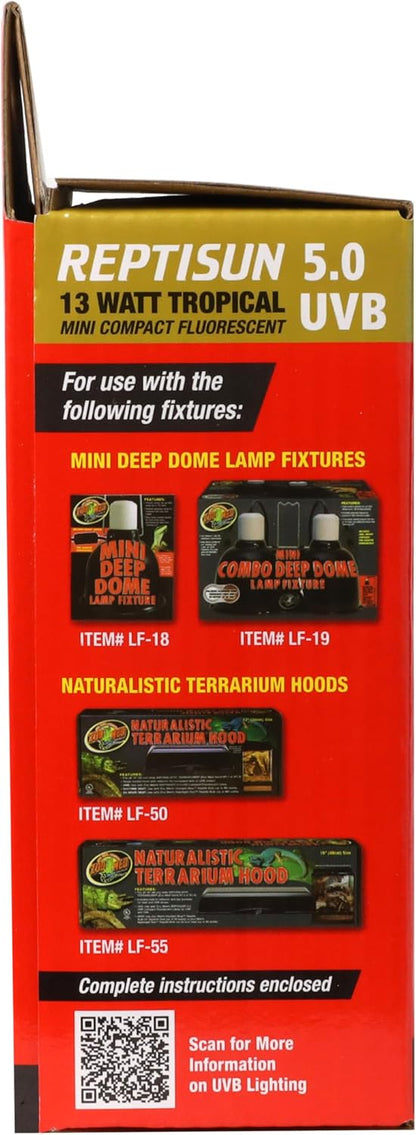 Zoo Med ReptiSun 5.0 Mini Compact Fluorescent Lamp 13 Watts