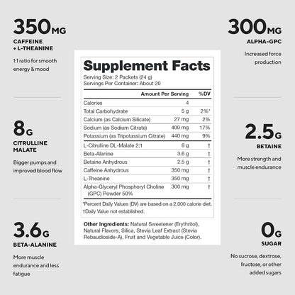 LEGION Pulse Pre Workout Supplement Packets - All Natural Nitric Oxide Preworkout Drink to Boost Energy, Creatine Free, Naturally Sweetened, Beta Alanine, Citrulline, Alpha GPC (Fruit Punch)