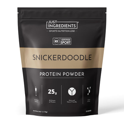 JUST INGREDIENTS Vanilla Bean Protein Powder – 20-Serving Blend with 100% Grass-Fed Whey & Organic Plant Proteins – Real Vanilla Bean & Cinnamon – Supports Muscle Recovery, Energy*