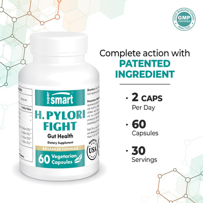 Supersmart - H. Pylori Fight Advanced Formula (Mastic Gum, Probiotics & Prebiotic)