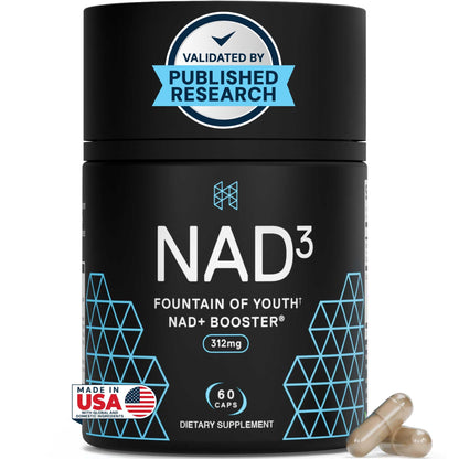 HPN NAD3 Clinical NAD+ Booster, Cellular Health & Natural Energy - NAD Supplement for Healthy Aging, Metabolic Support, NRF2 & Longevity, Nicotinamide Riboside & NMN Alternative, 60ct, 30-Day Supply