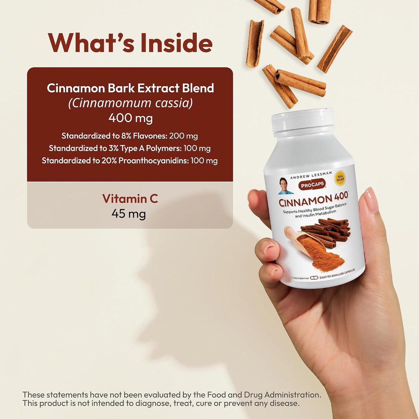 ANDREW LESSMAN ProCaps Cinnamon 400 mg 60 Capsules