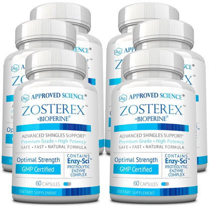 Approved Science Zosterex - Extra-Strength L-Lysine 1000mg, Vitamin B Complex, Zinc - Immune Support & Cold Sore Treatment - 60 Vegan Capsules - 1 Bottle