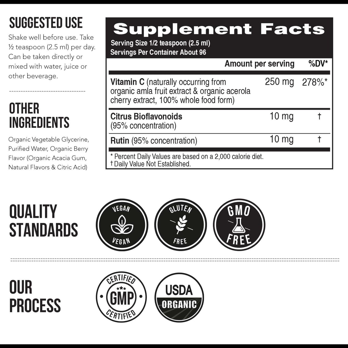Organic Vitamin C | Whole Food Vitamin C from Fruit Plus Absorption Enhancing Cofactors - Vegan, Enhanced Bioavailability - Immune Support, Antioxidant, Total Health (90 Servings)