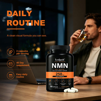NMN Supplement 250mg, NAD+ Precursor with TMG 50mg & Grape Seed Extract 15mg, Nicotinamide Mononucleotide for Cellular Energy, Daily Vitality & Healthy Aging Support, Advanced 3-in-1 Daily Formula