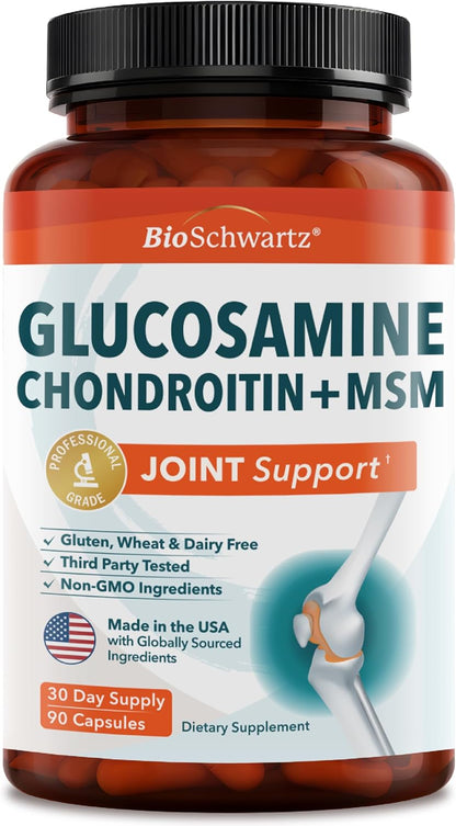 Glucosamine Chondroitin MSM Joint Support Supplement, 90 Capsules