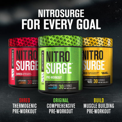 Jacked Factory NITROSURGE Pre Workout Supplement - Endless Energy, Instant Strength