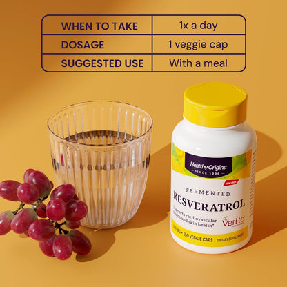 Healthy Origins Resveratrol 300 mg, Fermented, 150 Veggie Caps