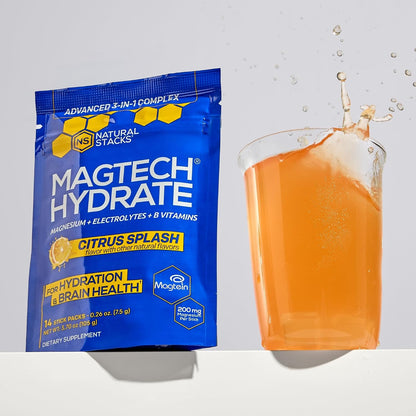 Magtech Magnesium Capsules + Hydration Powder Bundle - 3 Forms of Magnesium - Featuring Magtein L-Threonate - Brain Health & Hydration Support* - 44 Total Servings