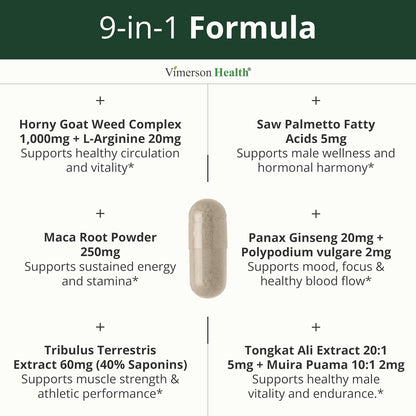 Horny Goat Weed for Men 1000mg – Hornygoatweed with Maca Root – 60 Capsules