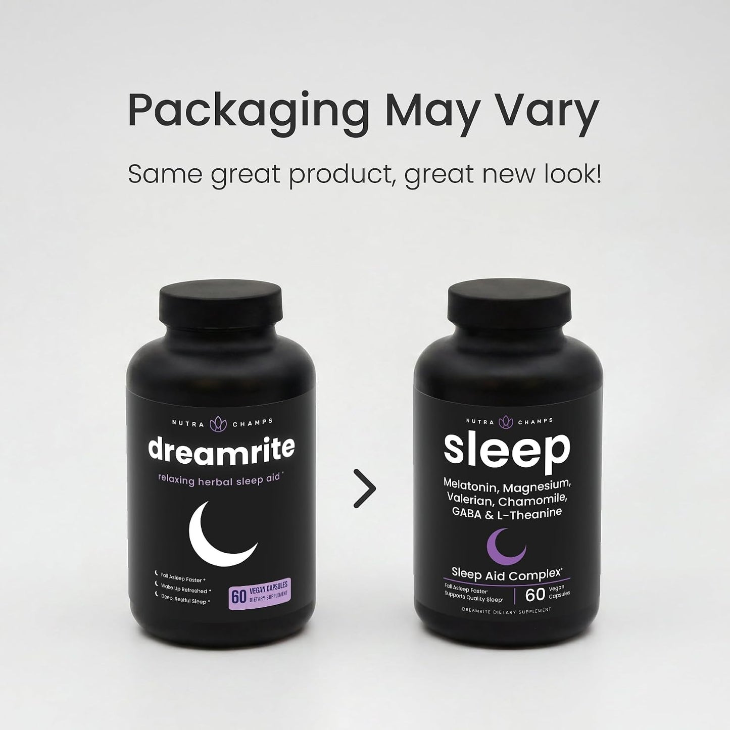NutraChamps 10-in-1 Natural Sleep Aids for Adults - Melatonin, Lemon Balm, Chamomile, Valerian Root, L Theanine, L Tryptophan, GABA, Magnesium Sleep Aid