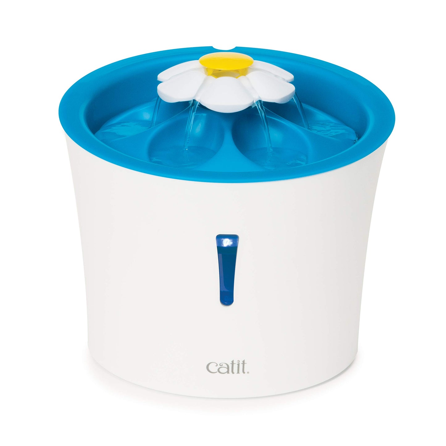 Catit Flower Fountain with Triple Action Filter, Cat Drinking Water Fountain, 3 L, Green | Cat Drinking Water Fountain