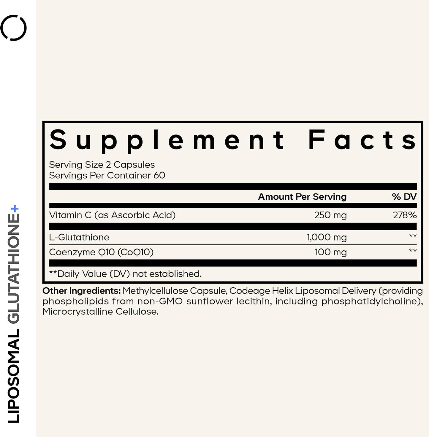 Codeage Liposomal Glutathione+ Supplement - 1000 mg Reduced L-Glutathione Pills, Vitamin C Ascorbic Acid, CoQ10 - Liposomal Delivery - Skin & Antioxidant Support - Non-GMO - 120 Capsules