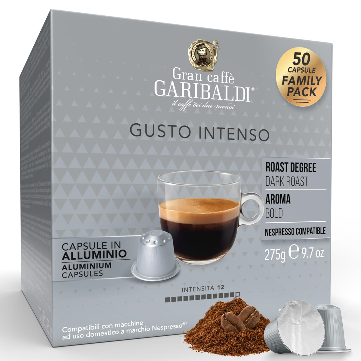 Gran Caffè Garibaldi Espresso Pods, Decaffeinato, 50Count