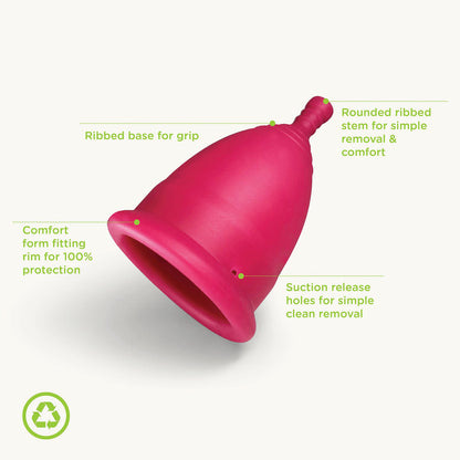 Oi | Organic Initiative - Menstrual Cup | Small - Slim-fit, Wear for 12 hrs | Reusable, Leak Free (17 ml)