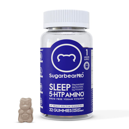 SugarbearPro Sleep Aid Gummies for Adults with Melatonin 4mg, Magnesium, L-Theanine