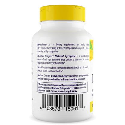 Healthy Origins Lycopene 15 mg, Natural Tomato, 180 Softgels