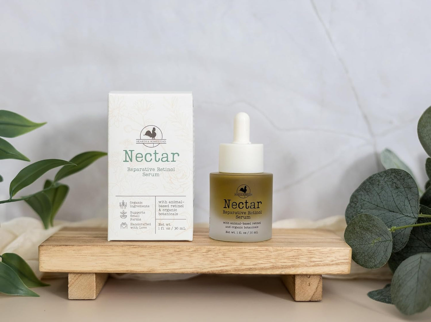 Hearth & Homestead Serum - Nectar Natural Retinol - Fermented Cod Liver Oil, Grass-Fed Tallow & Emu Oil - Nutrient-Rich Facial Oil for Smooth, Healthy Skin – 1 fl oz
