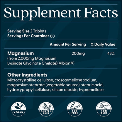 Doctor's Best High Absorption Magnesium Glycinate Lysinate Supplement for Sleep Support - Chelated Magnesium Tablets for Women & Men, 200mg per Serving, Supports Calm & Relaxation, Vegan - 240 Count