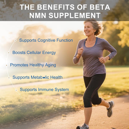 NMN 500mg Supplement - Beta Nicotinamide Mononucleotide Supplements to Boost NAD+ Levels & Cellular Energy, Supports Healthy Aging - 60 Vegan Capsule