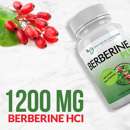 DOCTOR RECOMMENDED SUPPLEMENTS Berberine Plus 1200mg Per Serving - 120 Veggie Capsules with Royal Jelly