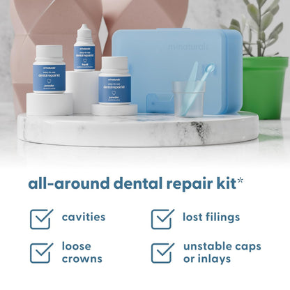 Dental Repair Kit for Lost Crowns, Fillings & Cavities w/Travel Case by M3