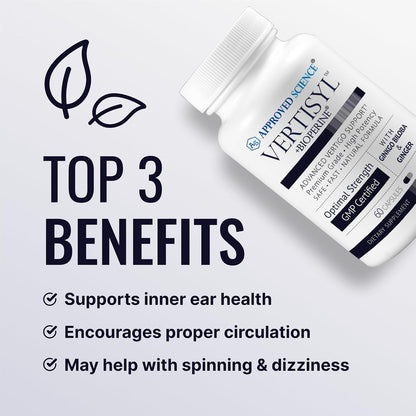 Approved Science VertiSyl - Ginkgo Biloba, Ginger, Vitamin D3, BioPerine - 60 Capsules - 1 Month Supply