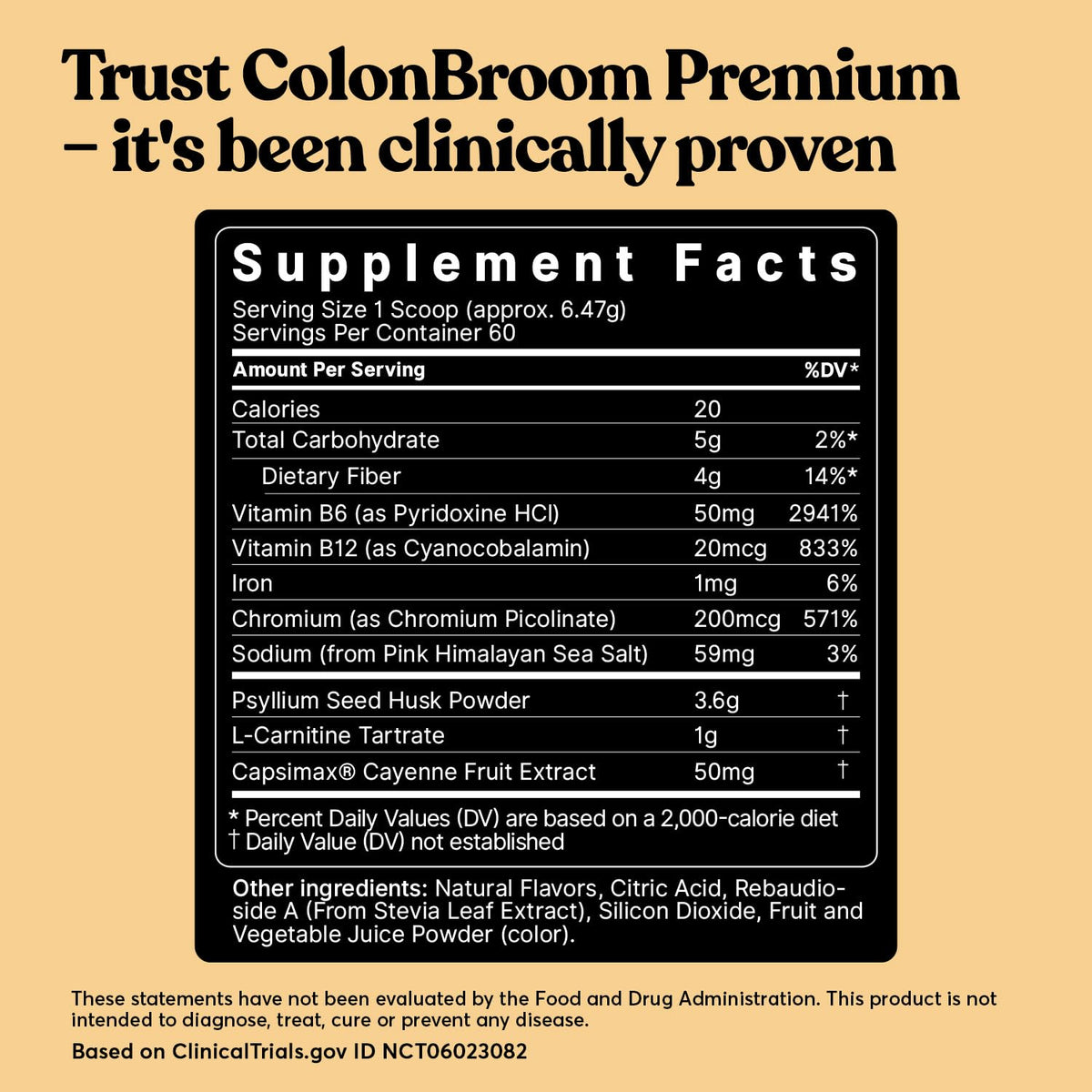 ColonBroom Premium Psyllium Husk Powder (Strawberry) - Colon Cleanse for Bloating