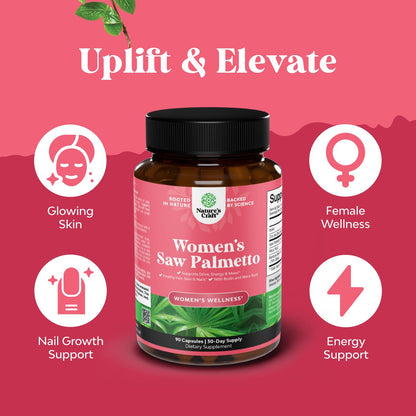 Saw Palmetto for Women 500mg - DHT Blocker for Women 30-Day Supply - Hair Vitamins for Hair Loss Supplement - Saw Palmetto Extract Capsules with Maca Root & Biotin - 90 Count
