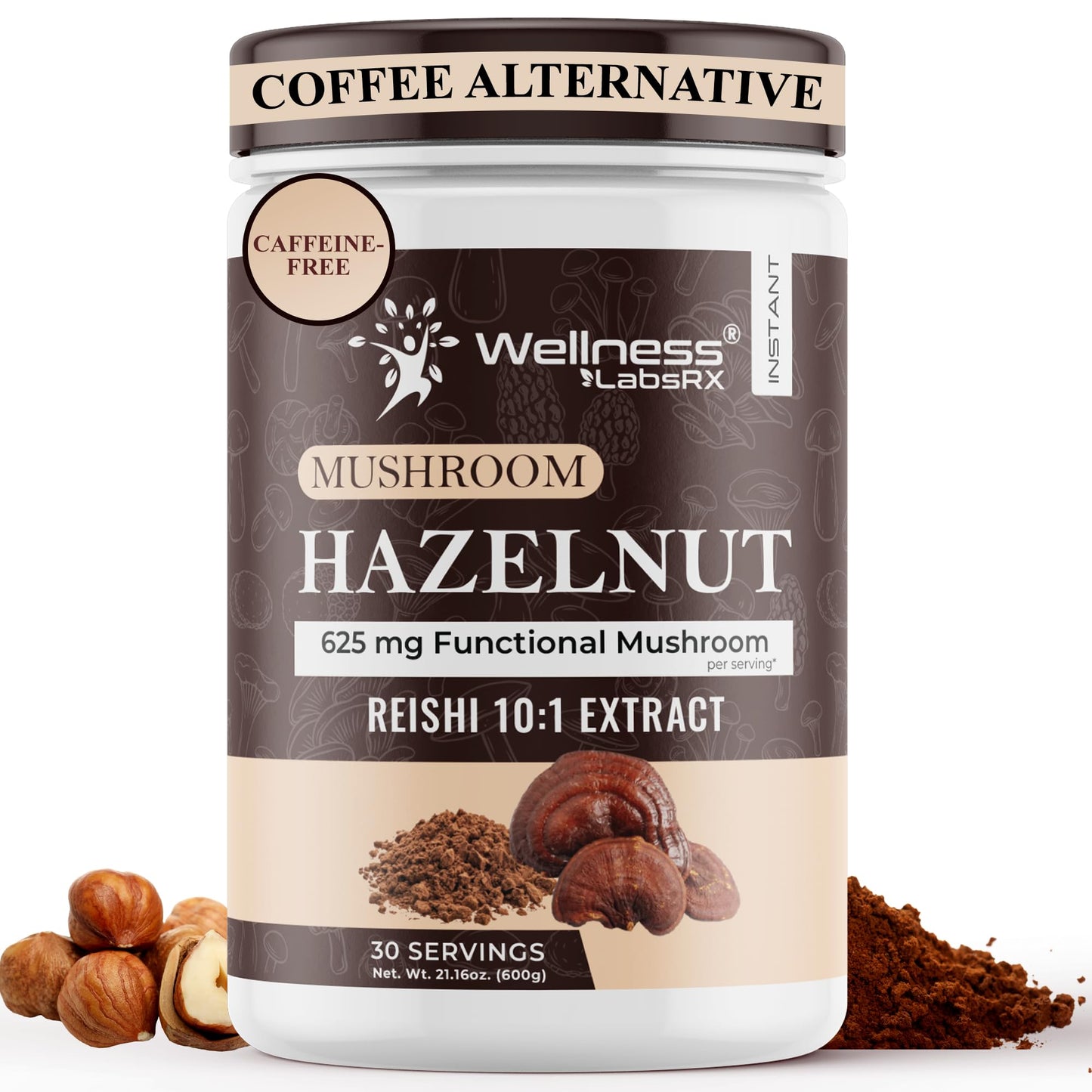 Mushroom Coffee, 90 Servings Organic Mushrooms Instant Coffea, Great Tasting Colombian Keto Coffee, 7 Superfood Mishrooms Lions Mane, Chaga, Reishi, Cordyceps, Maitake, Shiitake, and Turkey Tail