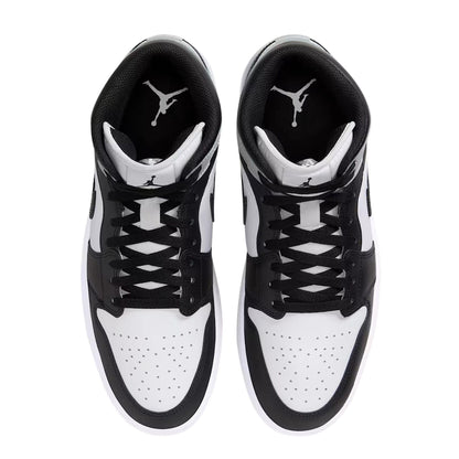 Men's Jordan 1 Mid Barons in White/Light Smoke Grey/Black