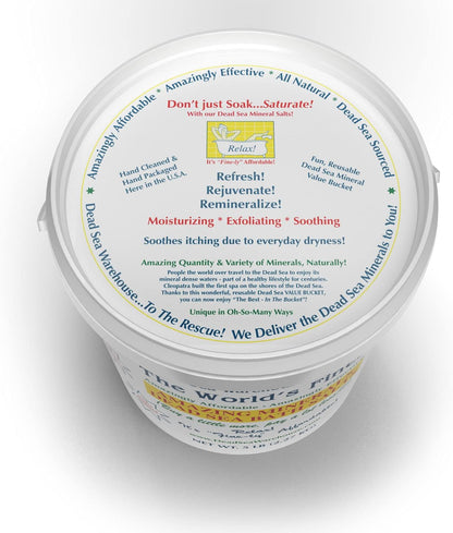 Dead Sea Warehouse-Amazing Minerals Dead Sea Bath Salts,100% Full Mineral Therapeutic Bath Salts, Detoxifying & Moisturizing, Exfoliating for Dry Skin, Unscented(5 lbs)