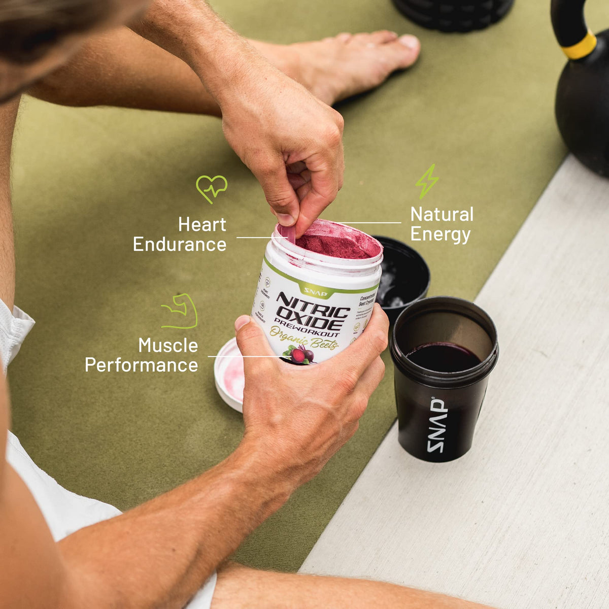 Snap Supplements Preworkout Beet Root Powder, Nitric Oxide Pre Workout with Organic