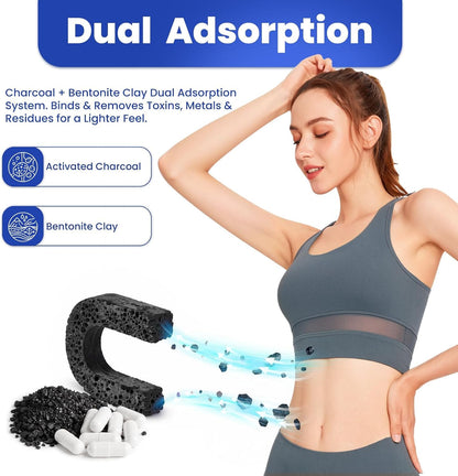 18+ Ingredients Detox & Full Body Cleanse Pills - GI, Parasite & Zeolite Detox, Activated Charcoal, Bentonite Clay, 5 Billion CFU, Probiotics, NAC, Turmeric, Liver Support, 120 Vegan Capsules