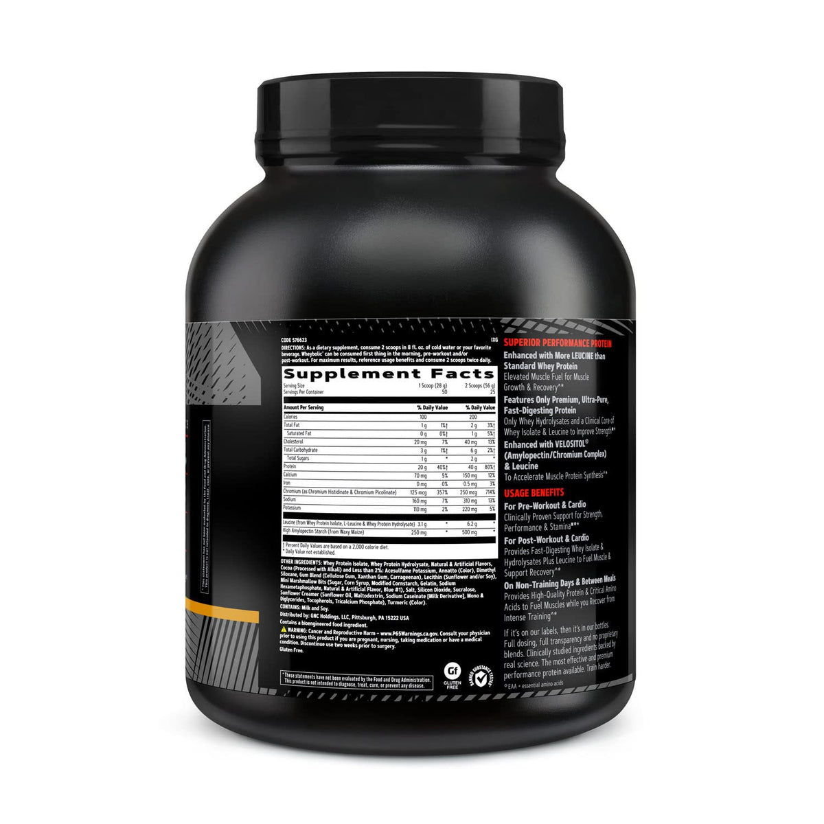 GNC AMP Wheybolic Protein Powder | Targeted Muscle Building and Workout Support Formula