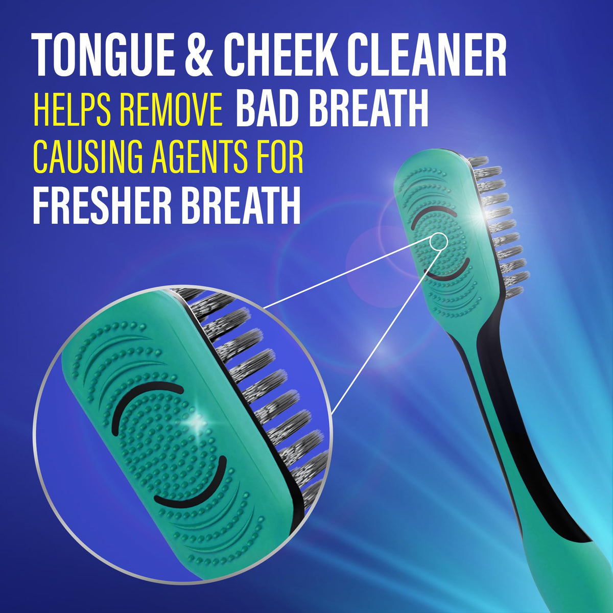 GuruNanda Gentle Giant Toothbrush with Dual Action Flossing Spiral Bristles, Non-Slip Ergo Dexa Grip, Helps in Teeth Whitening, BPA Free Manual Toothbrushes, Assorted Colors, 4 Count